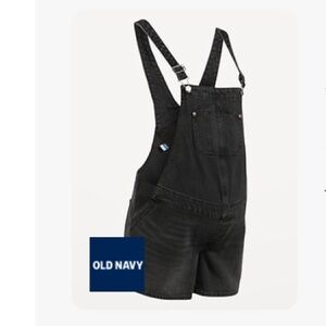 Maternity side panel slouchy jean shortalls